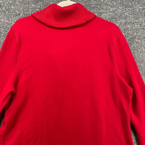 Chaps Cardigan Sweater Womens L Red Button Up Long Ladies Casual Holiday Comfy - Picture 4 of 7